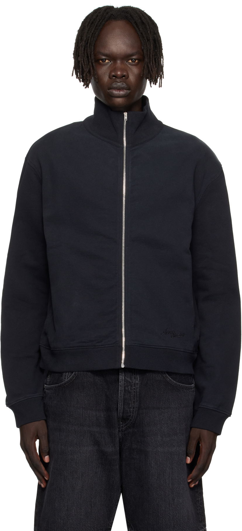 Mikina Acne Studios Acne Studios Zip-Up Sweatshirt Čierna | CI0200-