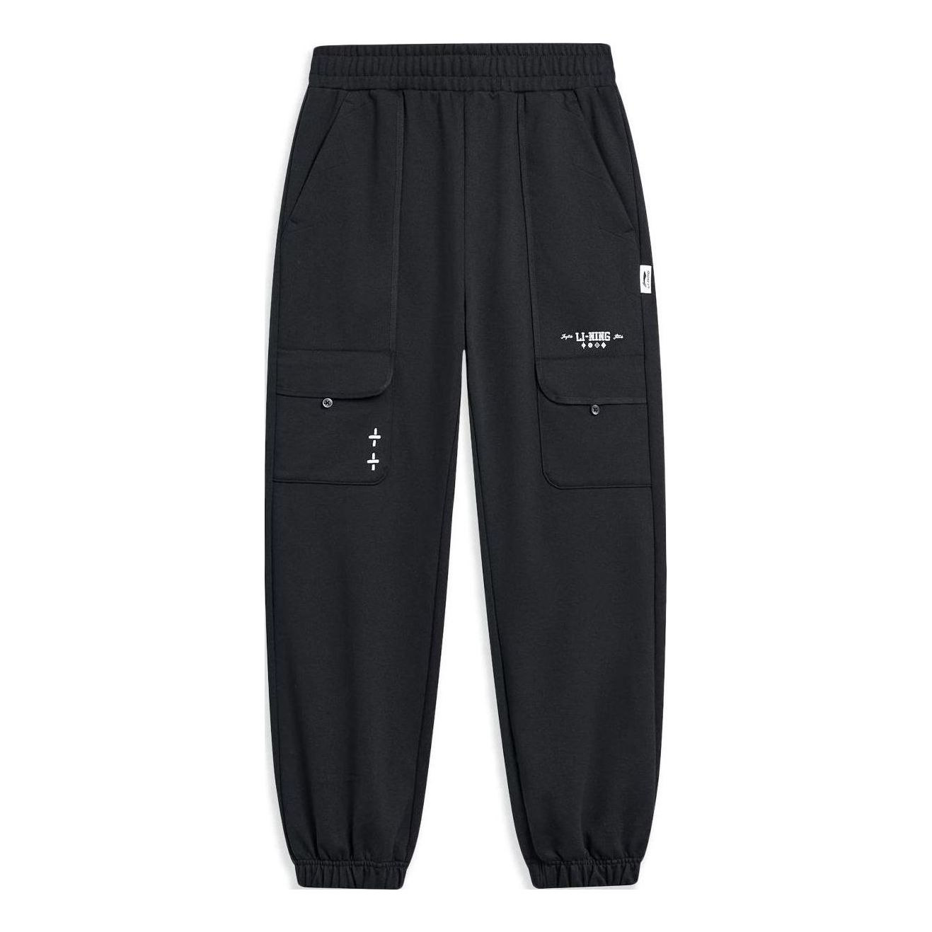 Cargo nohavice Li-Ning Logo Sweatpants Čierna | AKLT411-1, 0