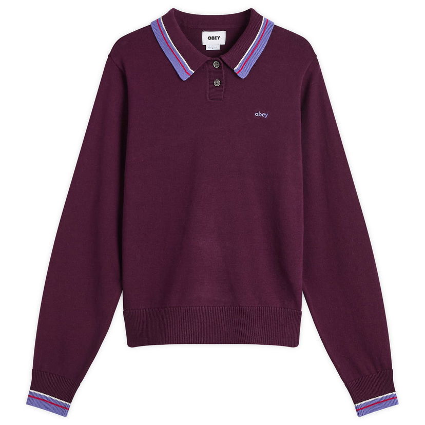 Sveter OBEY Goalie Polo Sweater Vínová | 251000130-BET
