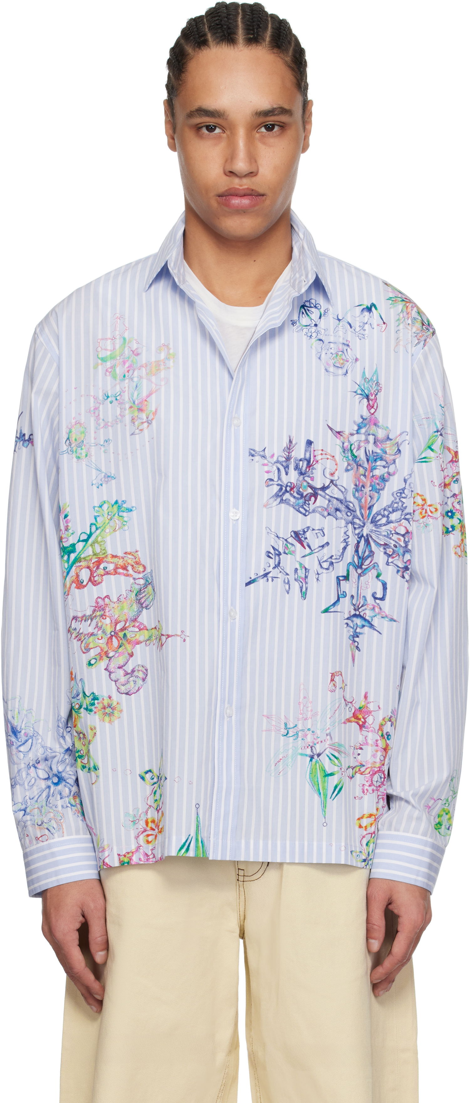 Košeľa Perks And Mini Perks and Mini Fractal Stripe Shirt Modrá | 3834, 0