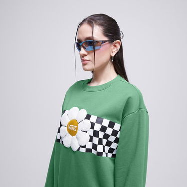 Mikina Vans Oversized Floral Crew Sweatshirt Zelené | VN00074EBR1, 3
