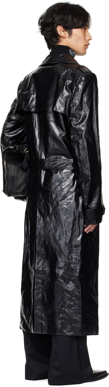 Kabáty Maison Margiela MM6 Maison Margiela Shiny Coated Linen Coat Čierna | SH2AH0011 M35617, 2