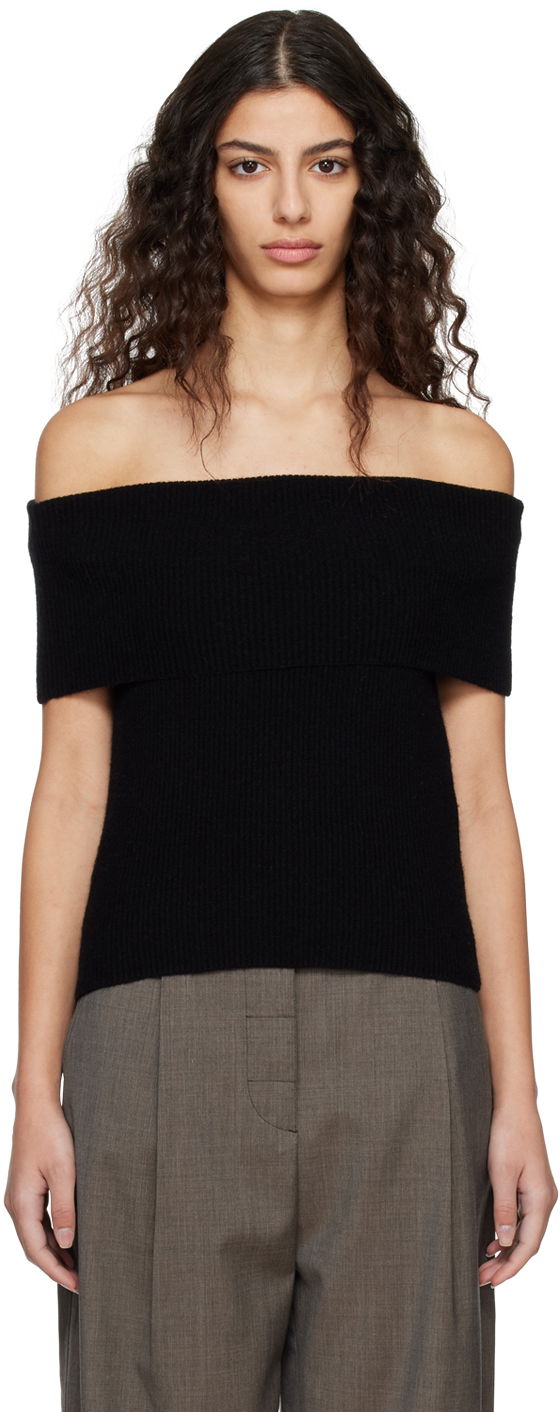 Sveter TOTEME TOTEME Off-The-Shoulder Knit Top Čierna | 231-5132-325, 0