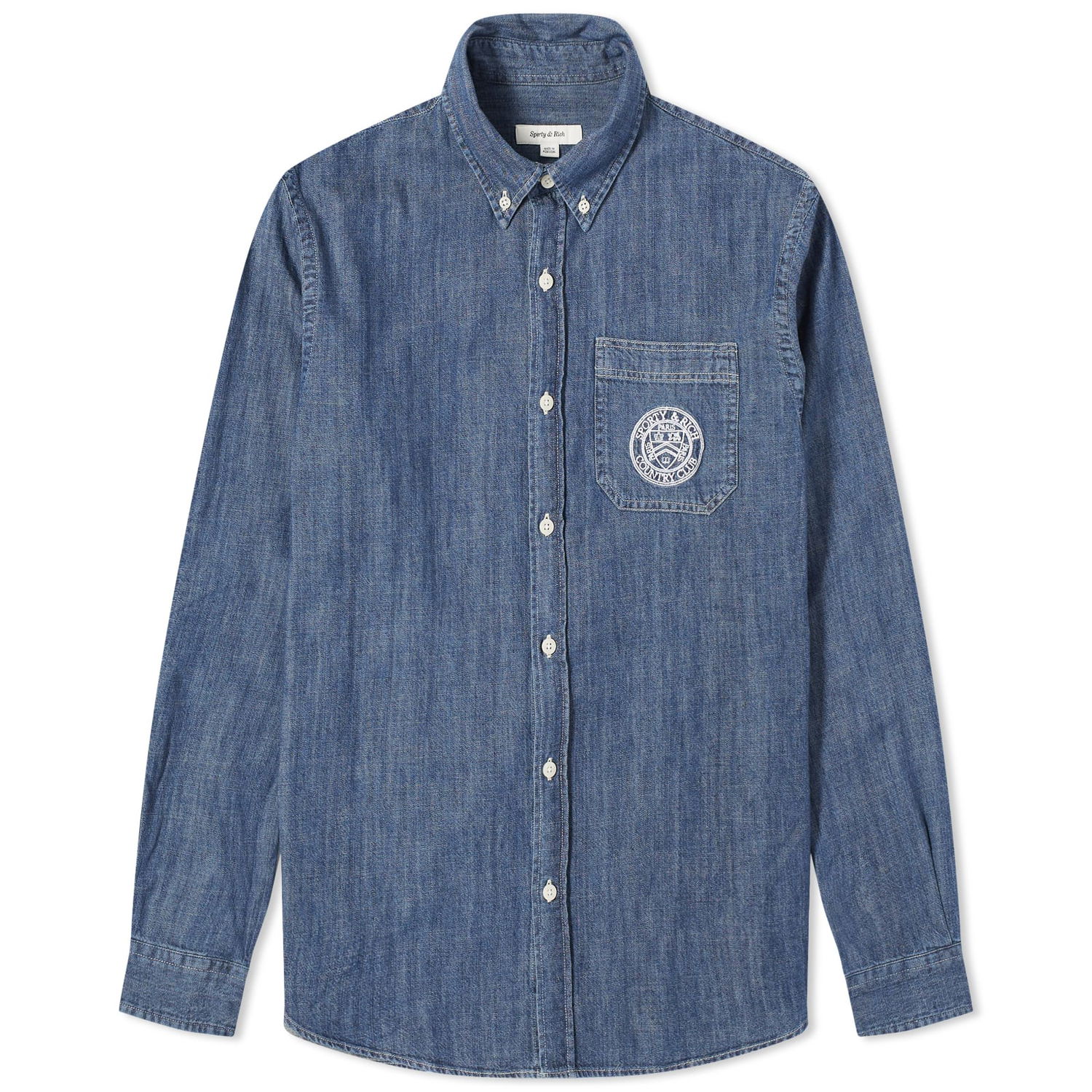 Košeľa Sporty & Rich Conneticut Crest Denim Shirt Navy | STAW2314BD, 0