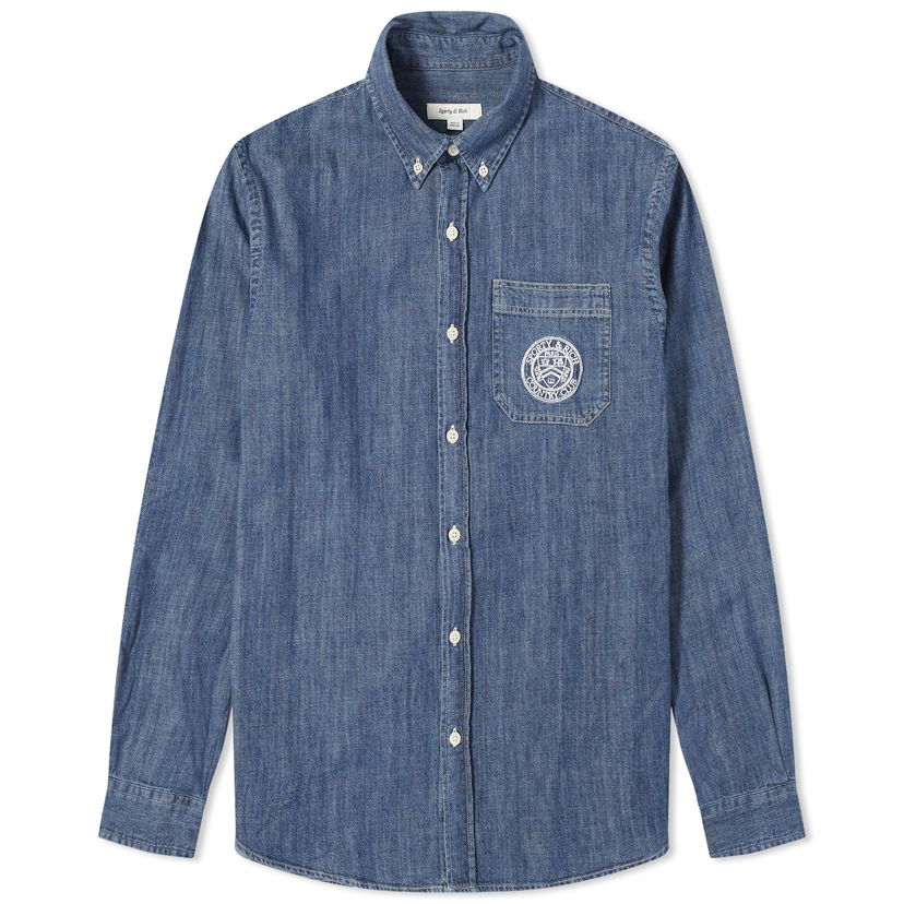 Košeľa Sporty & Rich Conneticut Crest Denim Shirt Navy | STAW2314BD