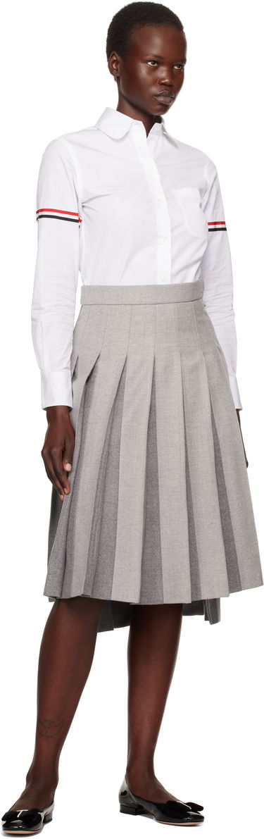 Sukňa Thom Browne Wool Flannel Pleated Midi Skirt Šedá | FGC441A-F0580, 3