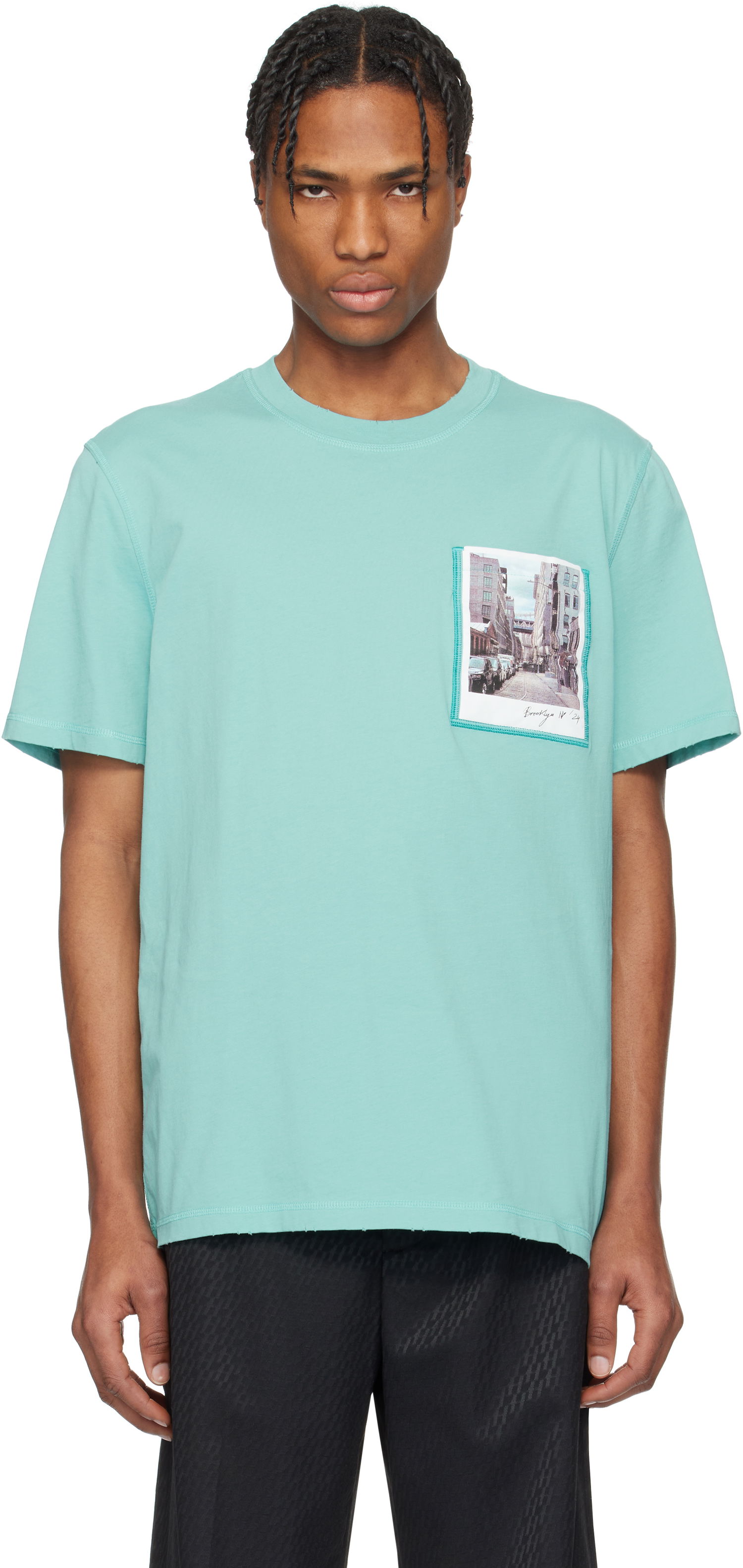Tričko Helmut Lang Helmut Lang Brooklyn Postcard T-Shirt Zelené | O10HM516, 0