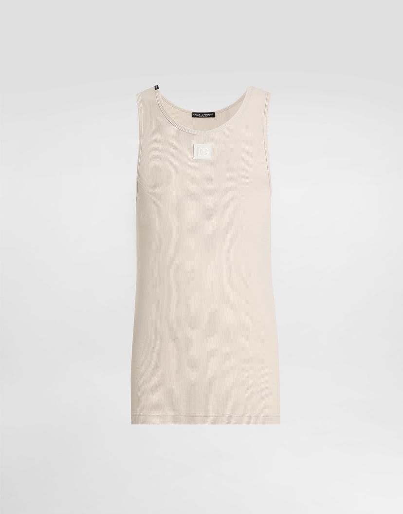 Tielko Dolce & Gabbana Ribbed Cotton Tank Top 54 Béžová | G8QG9ZFU7AVM0722