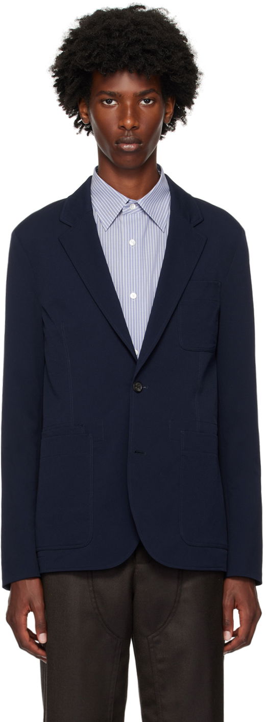 Vesta Paul Smith PS by Paul Smith Seersucker Blazer Navy | M2R-2171-N22092-47, 0