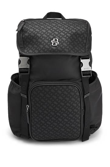 Batoh BOSS BOSS Double B Monogram Twill Backpack Čierna | 50548079, 0