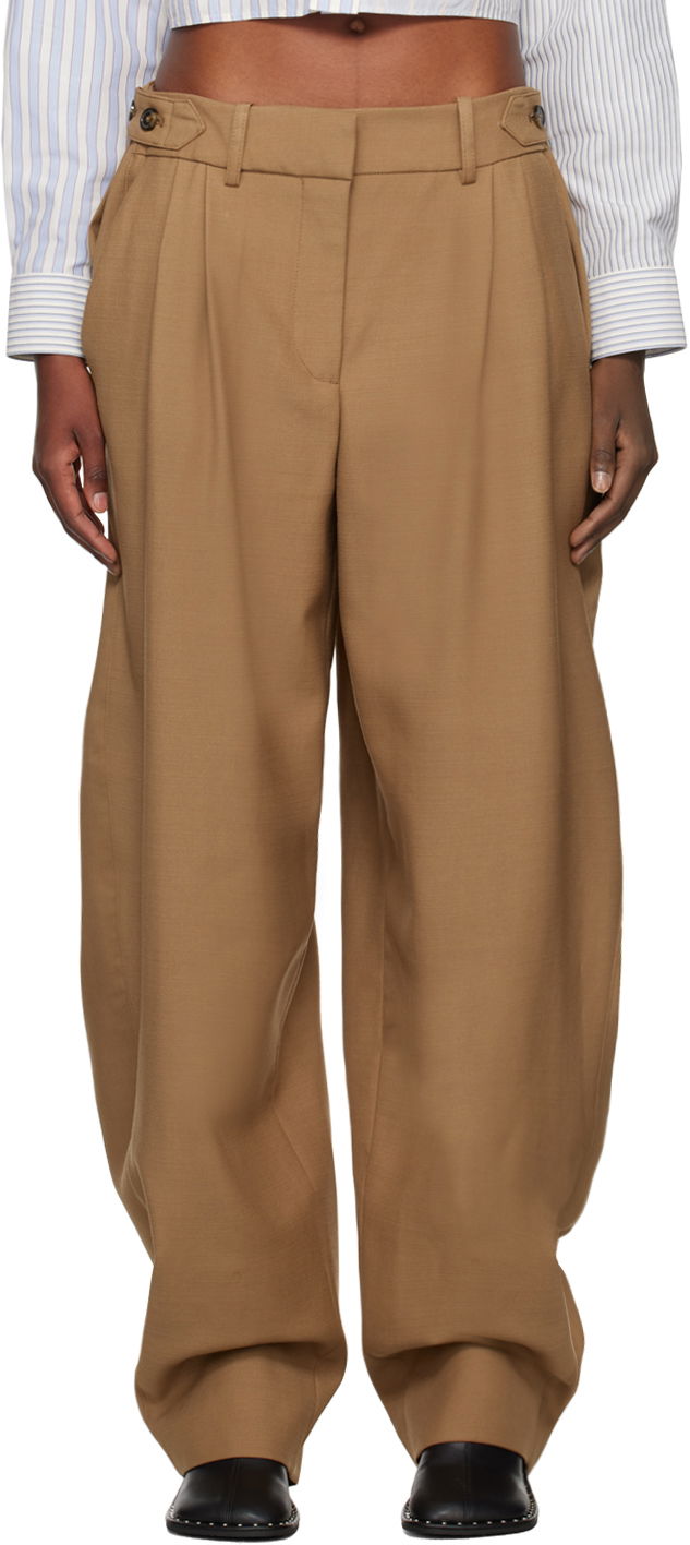 Nohavice Stella McCartney Stella McCartney Wide Leg Trousers Hnedá | 6401383CU750, 0