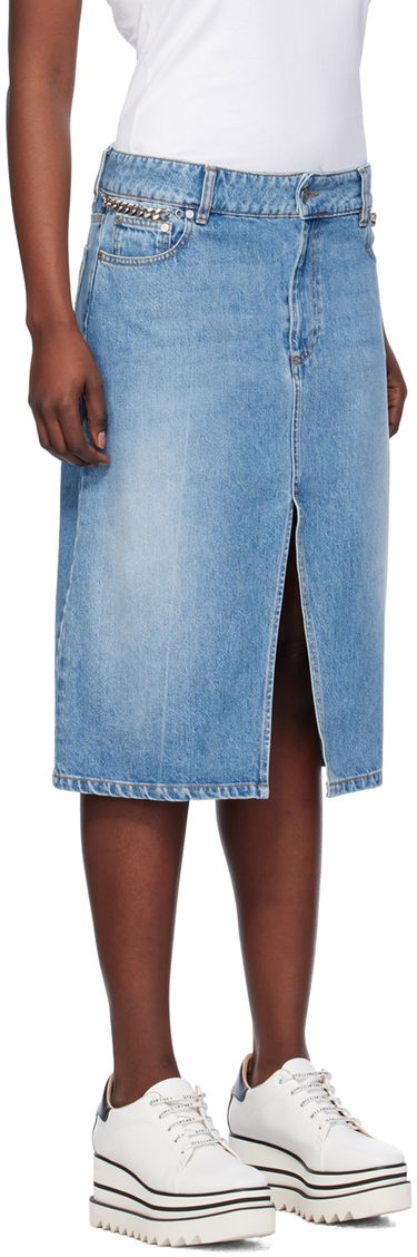 Sukňa Stella McCartney Stella McCartney Iconic Falabella Denim Midi Skirt Modrá | 6D02403SPH56, 1
