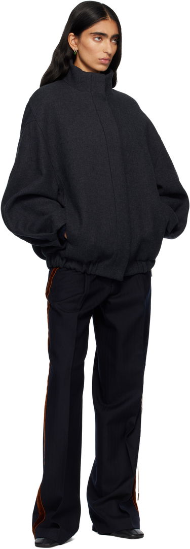 Bunda Dries Van Noten Cotton Oversized Stand-Collar Jacket Šedá | 252-010500-2118, 3