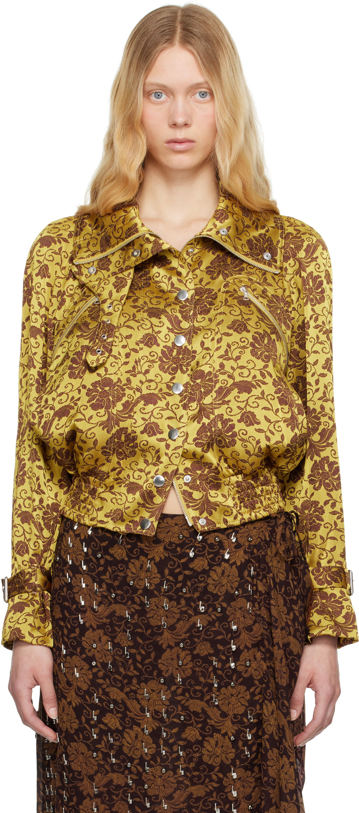 Bomber bunda Dries Van Noten Dries Van Noten Jacquard Bomber Jacket Žltá | 251-010506-1224, 0