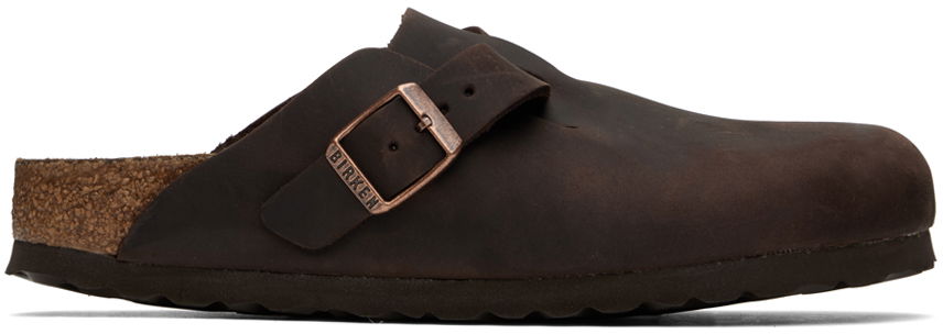 Brown Narrow Boston Soft Footbed Loafers