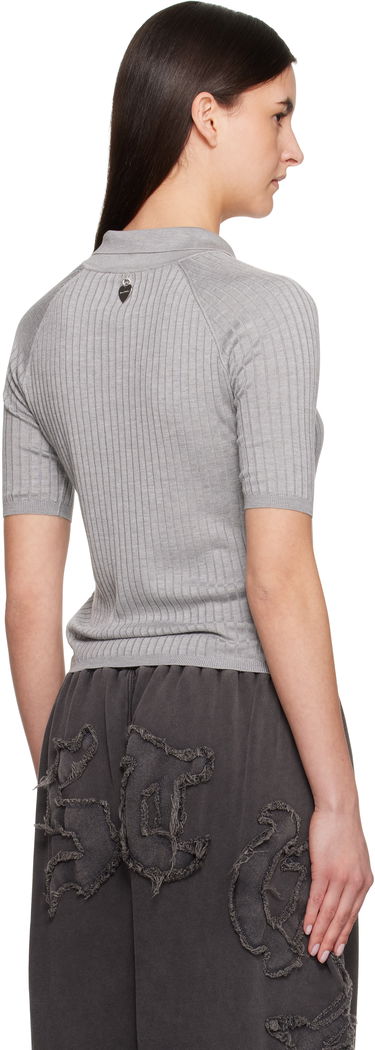 Sveter Acne Studios Acne Studios Silk Polo Šedá | A60575-, 2