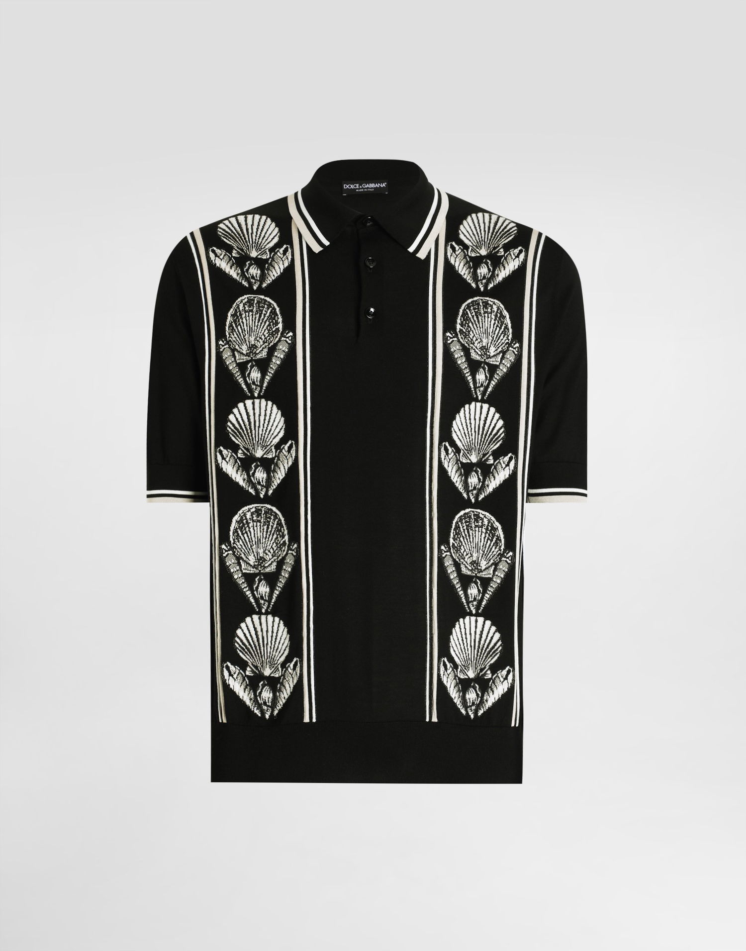 Polo tričko Dolce & Gabbana Dolce & Gabbana Knitted Shell Polo Shirt Čierna | GXZ02TJBSLSHN5PI, 0