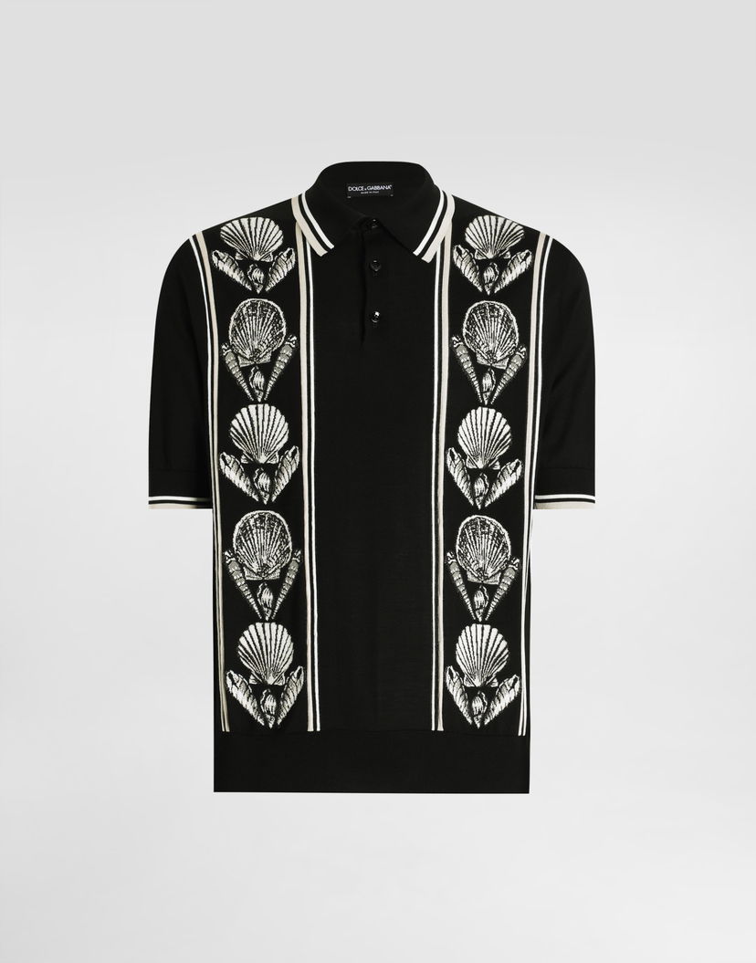 Polo tričko Dolce & Gabbana Dolce & Gabbana Knitted Shell Polo Shirt Čierna | GXZ02TJBSLSHN5PI