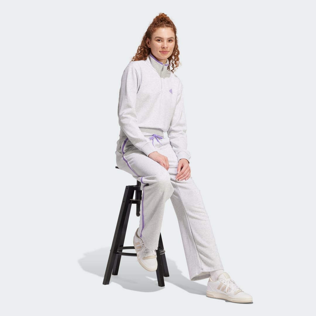 Mikina adidas Performance Essentials Color Pop French Terry Crop Quarter-Zip Sweatshirt Šedá | JN6989, 1