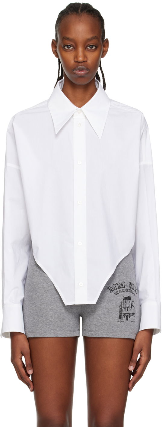 Košeľa Maison Margiela MM6 Maison Margiela Curved Hem Shirt Biela | S62DT0007 S47294, 0
