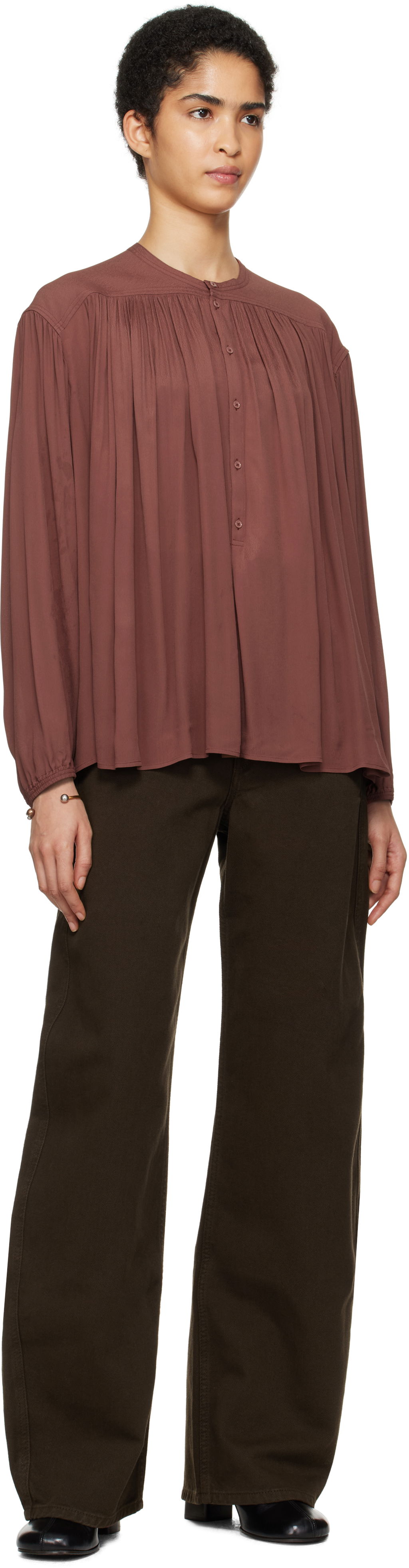 Lemaire Gathered Long Sleeve Blouse