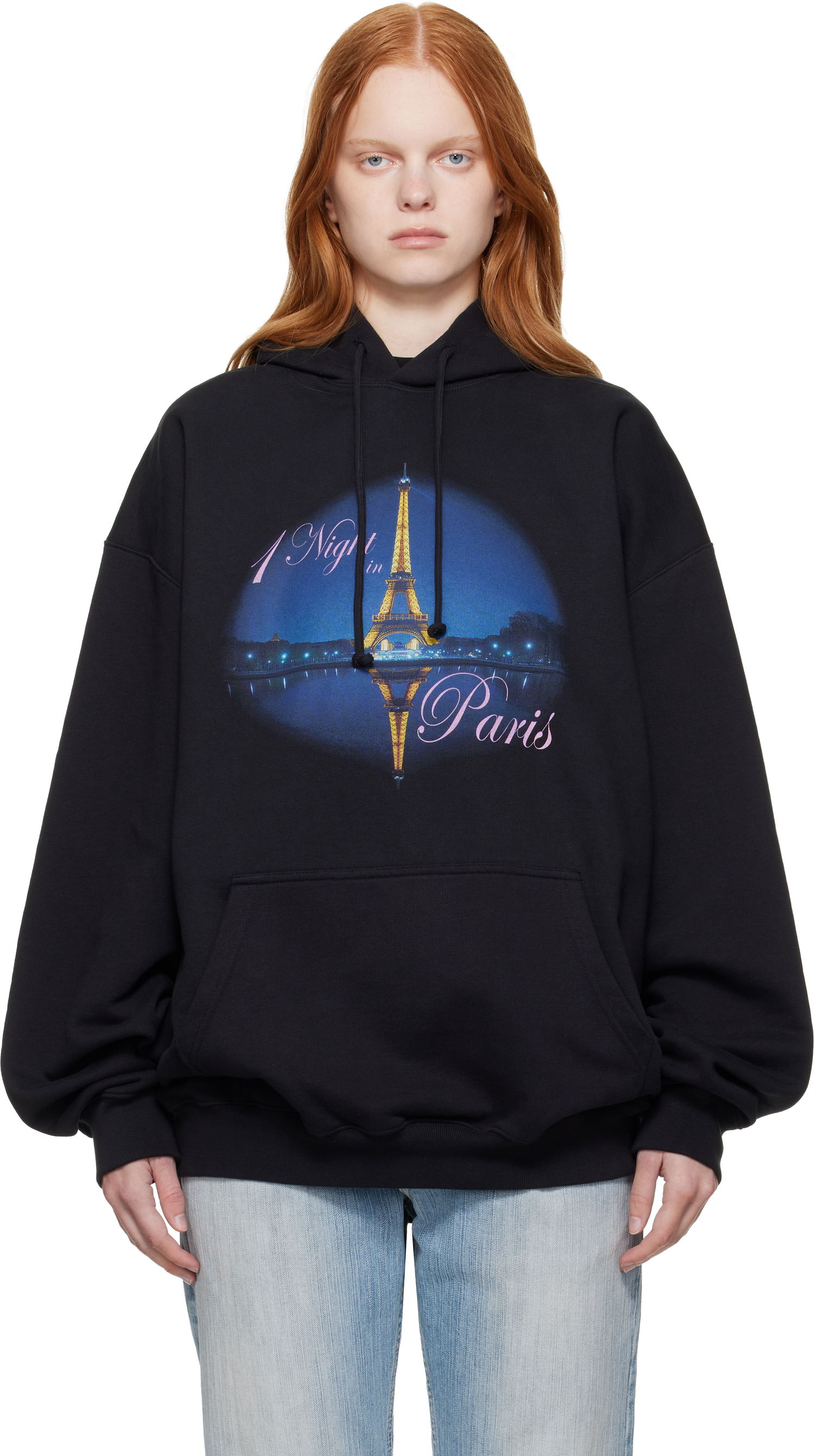 Mikina VETEMENTS VETEMENTS 'Night In Paris' Oversized Hoodie Čierna | UH76HD410B, 0