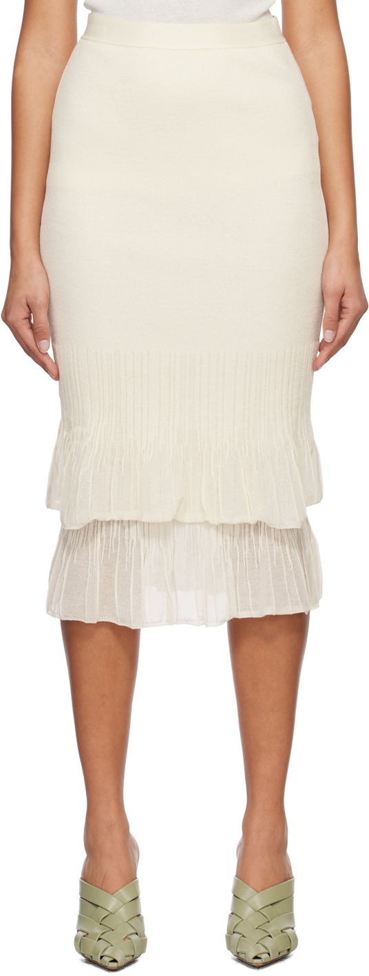 Sukňa Bottega Veneta Light Midi Skirt Biela | 748167 V2R70, 0