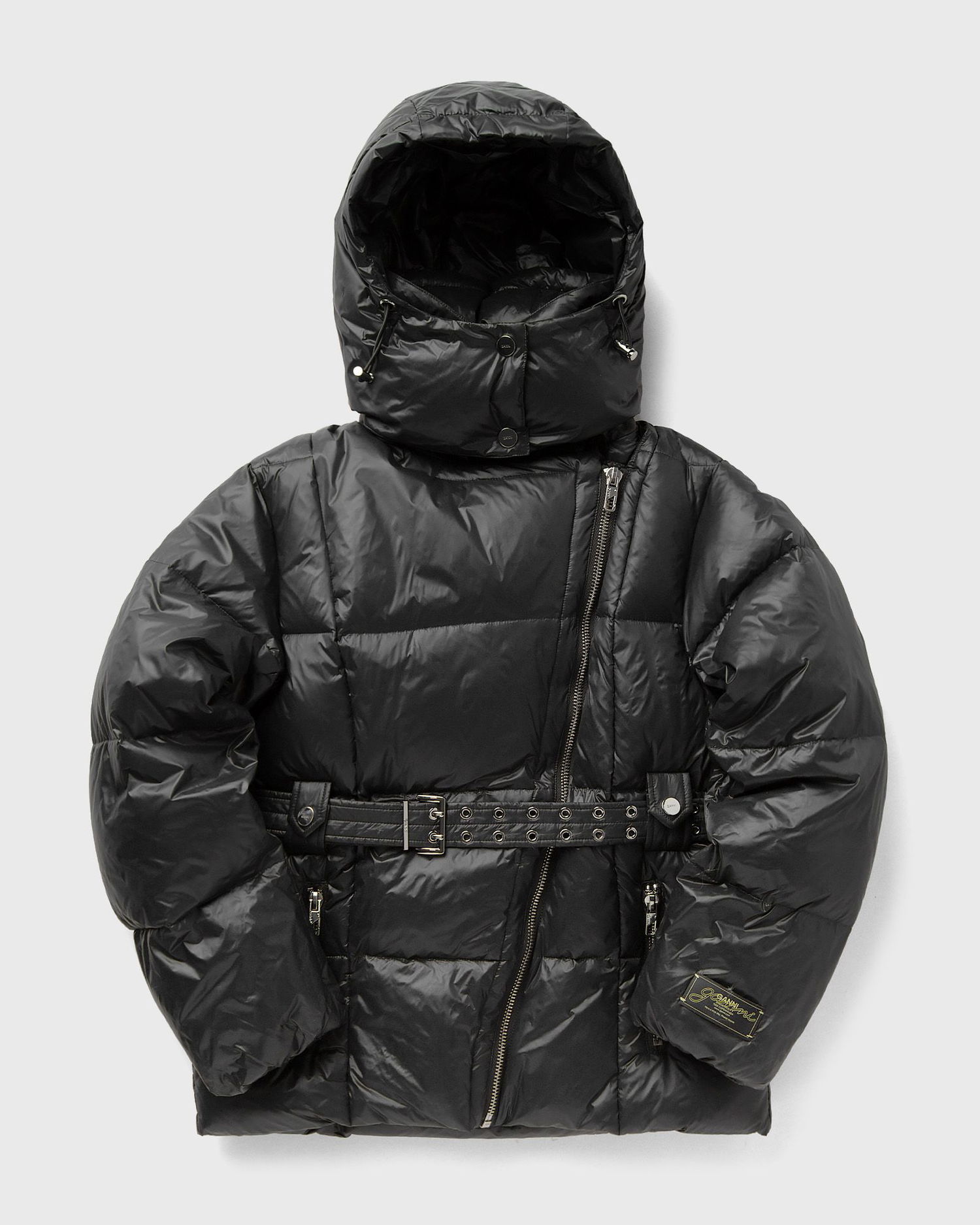 Prešívaná bunda GANNI Shiny Nylon Puffer Jacket Čierna | W0049-052, 0