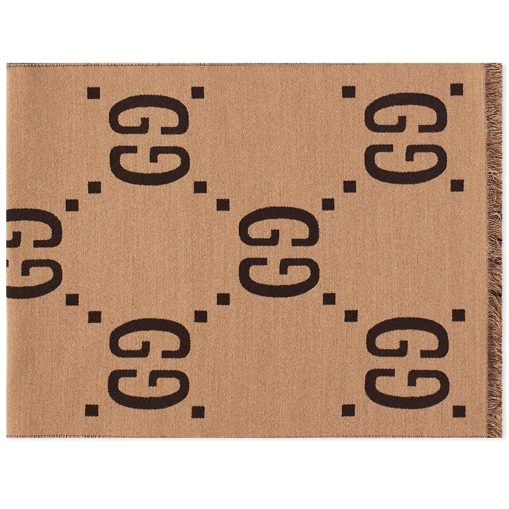GG Jaquard Scarf Dark Brown