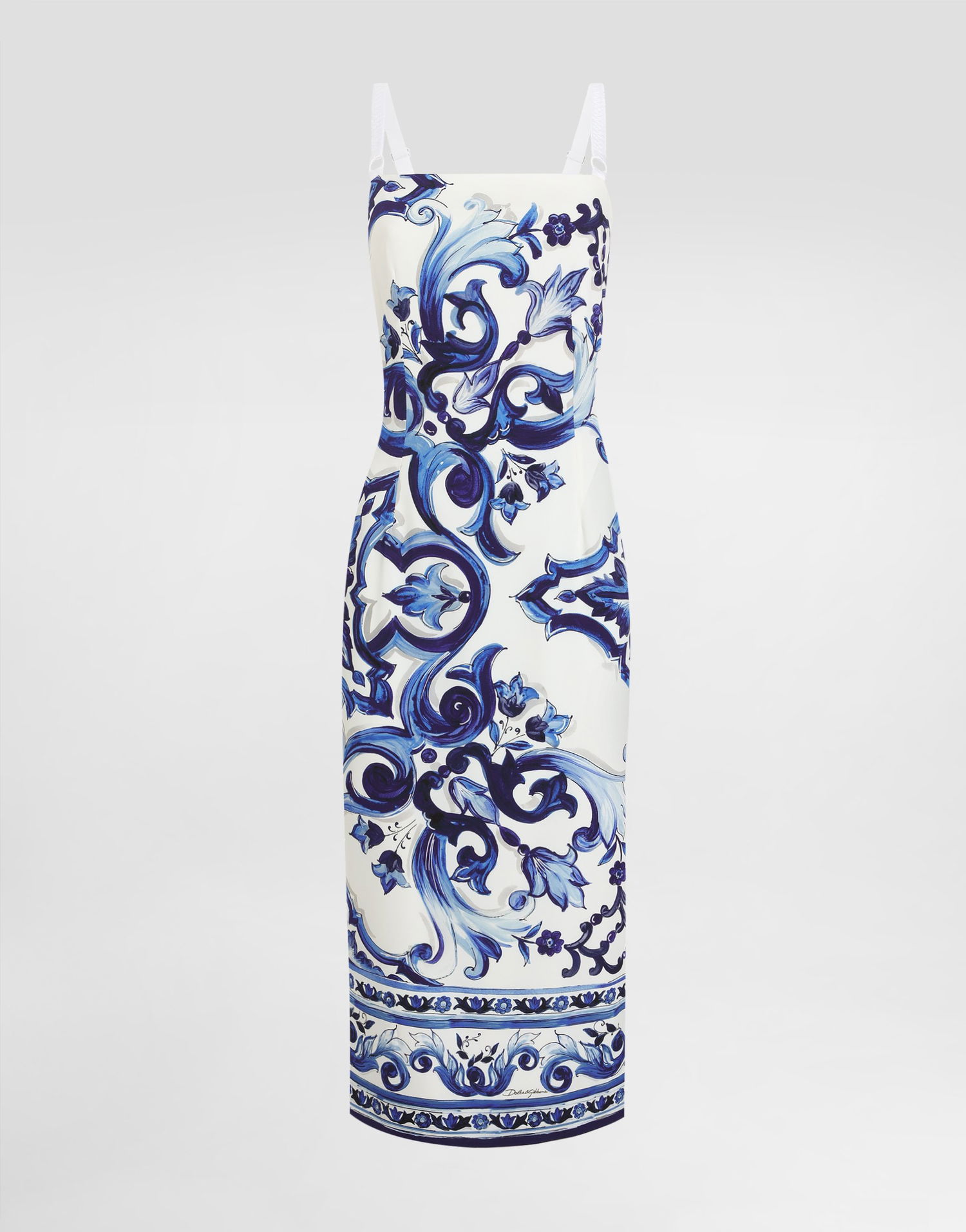 Šaty Dolce & Gabbana Dolce & Gabbana Majolica-Print Silk Dress Modrá | I6KH3WHPAB8HA3TN, 0