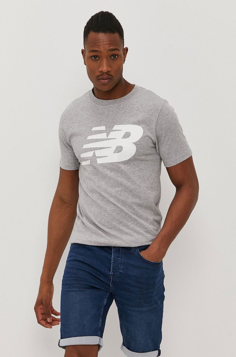 Tričko New Balance t-Shirt Šedá | MT03919AG