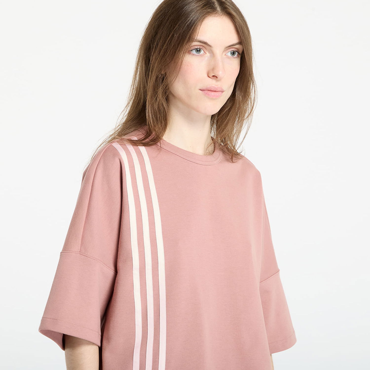 Tričko adidas Performance Off Placed 3-Stripes Cropped T-Shirt Ružová | JW3613, 1