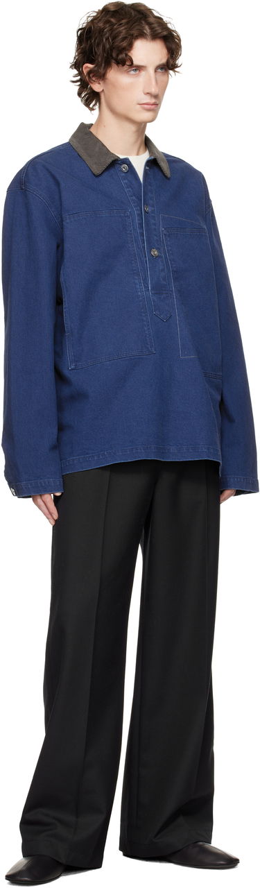 Polo tričko JW Anderson Denim Polo with Patch Pockets and Corduroy Collar Modrá | DS0014-PG1835, 3
