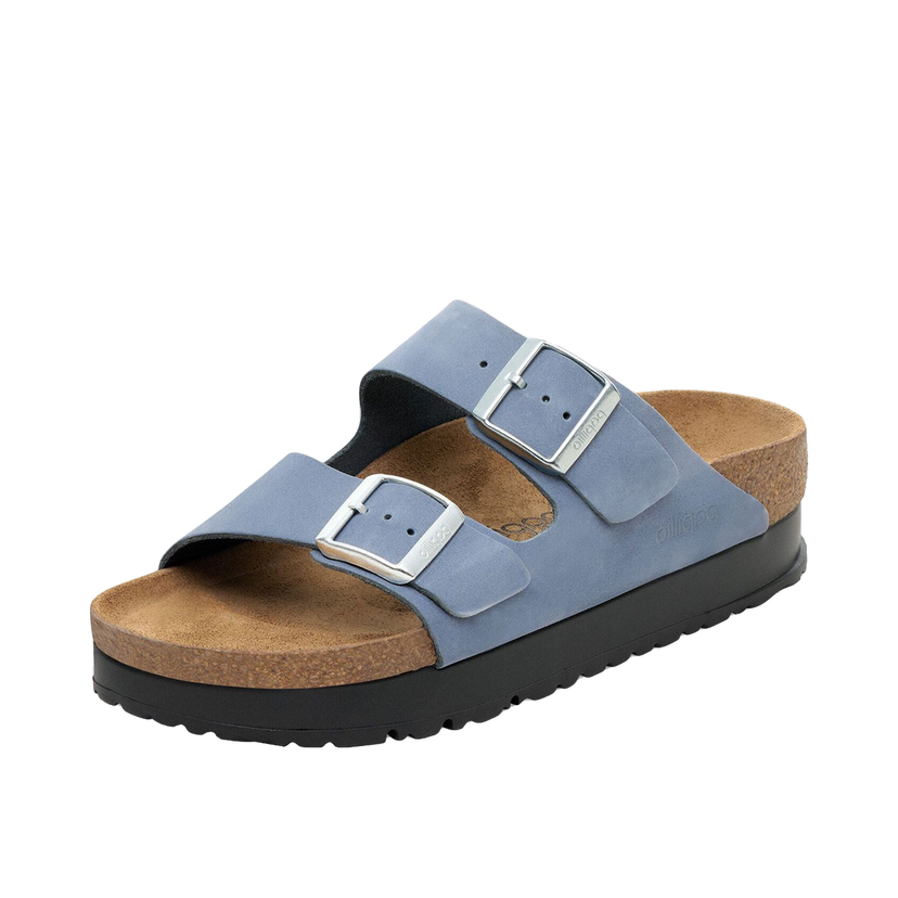 Tenisky a topánky Birkenstock Arizona PAP Flex Platform Nubuk Leather Narrow Fit Sandals Modrá | 1030588