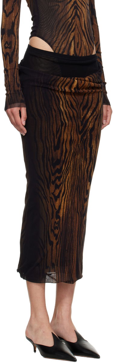 Sukňa Jean Paul Gaultier Jean Paul Gaultier 'The Long Draped Wood' Midi Skirt Hnedá | 25/03-W-SK011-M002P-0060, 1