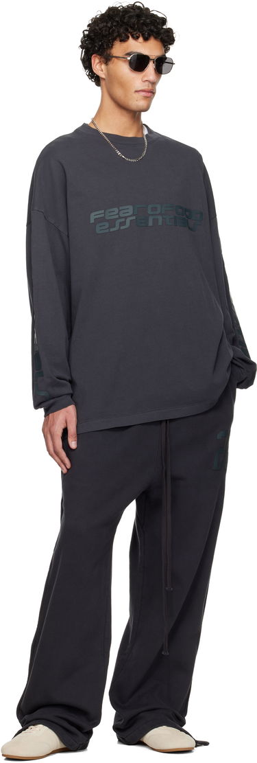 Tričko Fear of God Fear of God ESSENTIALS Holiday 90s Long Sleeve T-shirt Šedá | 125HO254571F, 4