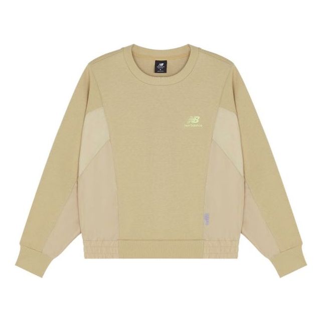Sveter New Balance Splicing Round Neck Pullover Béžová | AWT13337-BEI