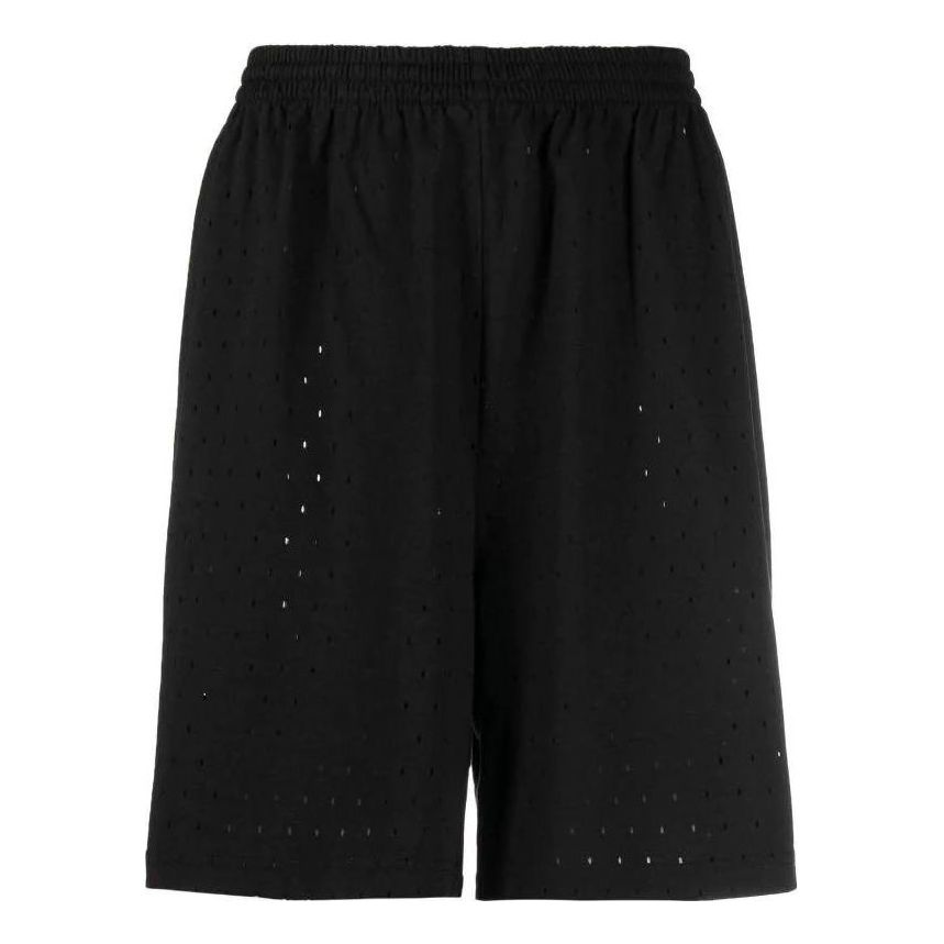 Šortky Balenciaga Perforated Elastic Waistband Shorts Čierna | 674591TMVD41000, 0