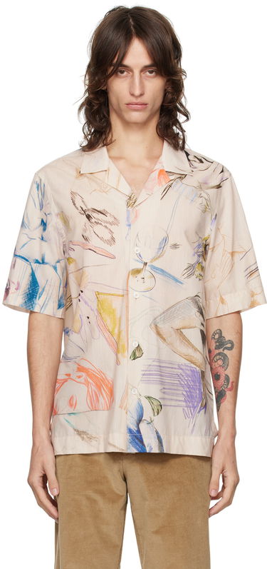 Košeľa Paul Smith Paul Smith Printed Short Sleeve Shirt Béžová | M1R-905U-N02442-92, 0