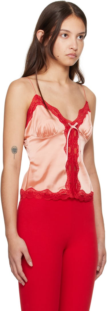 Tielko GUIZIO Guizio Blair Lace-Trim Satin Camisole Ružová | H24113W022, 1