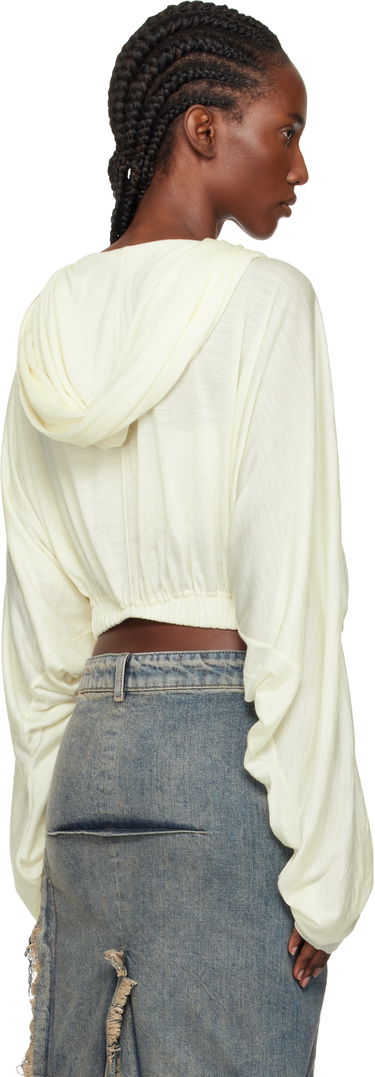 Mikina Rick Owens Concordians Cropped Tunic Hoodie Žltá | RO02E4262 JSW, 2