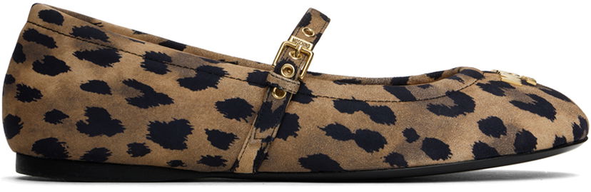 Šaty Moschino Moschino Metal Logo Ballerina Flats Hnedá | MA11040C1L MI0 300