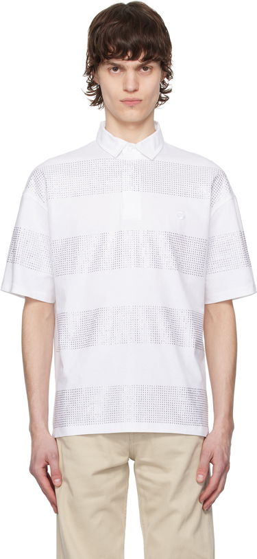 Polo tričko Coperni Coperni Crystal Striped Polo Biela | COPJS117CRF5026MEN, 0