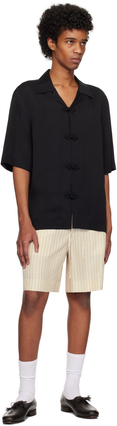 Košeľa Róhe Róhe Knotted Button Short Sleeve Shirt Čierna | 314-19-083, 3