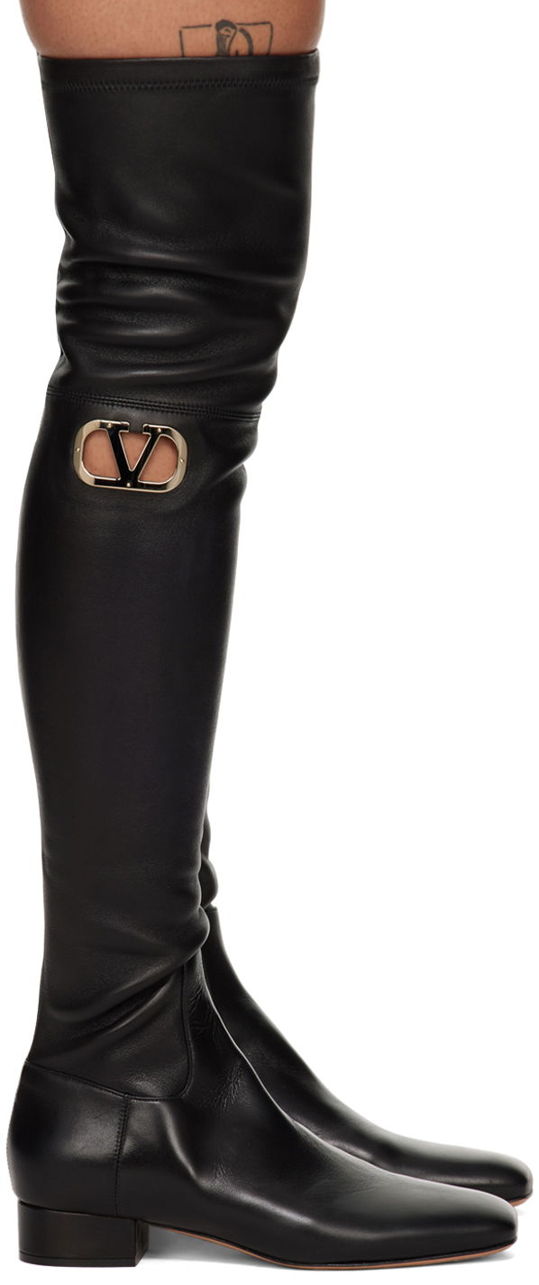 Tenisky a topánky Valentino Valentino Garavani VLogo Knee-High Boots Čierna | 2W2S0FW6QAU, 0