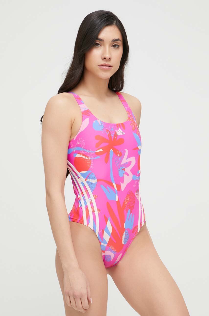 Plavky adidas Performance Floral Swimsuit Ružová | IB5995, 0