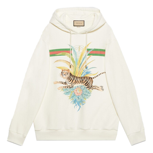 Mikina Gucci Gucci Tiger Sweatshirt Biela | 623244-XJD3Z-9242