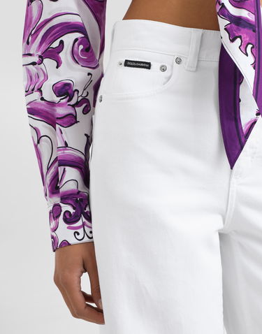 Džínsy Dolce & Gabbana Dolce & Gabbana Five-Pocket Wide-Leg Jeans Biela | FTDDGDG8NV8S9001, 3