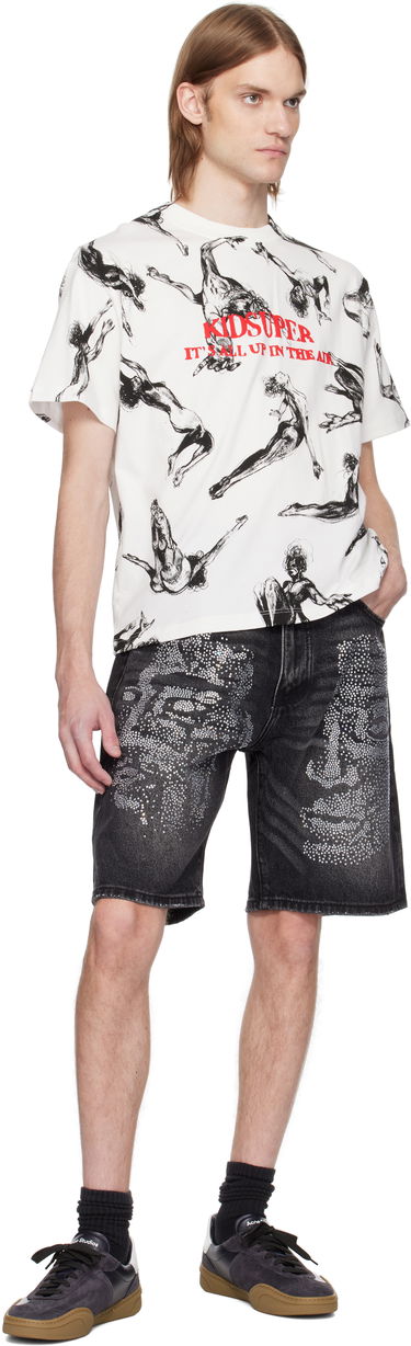 Šortky KidSuper KidSuper Rhinestone Face Denim Shorts Čierna | SS25-PT-10, 3