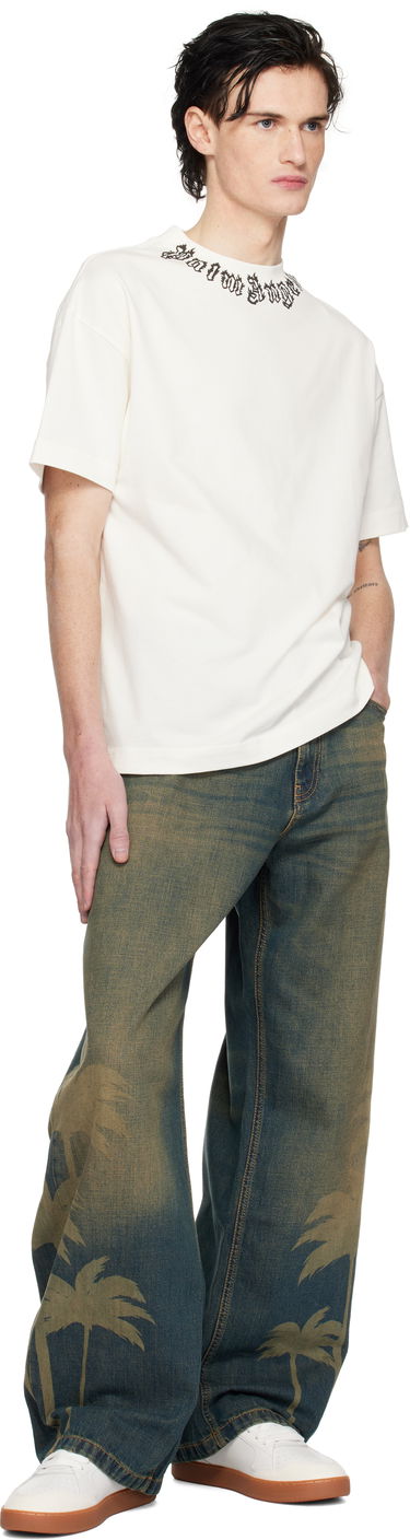 Tričko Palm Angels Flame Logo T-Shirt Biela | PMAA001S25JER0020310, 3